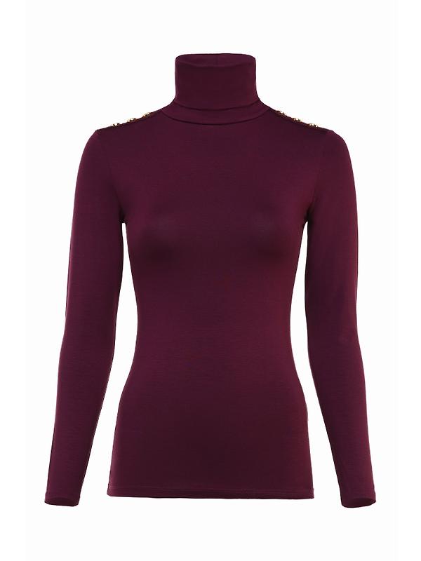 Product image of Holland Cooper Women's Essential Roll Neck - Burgandy