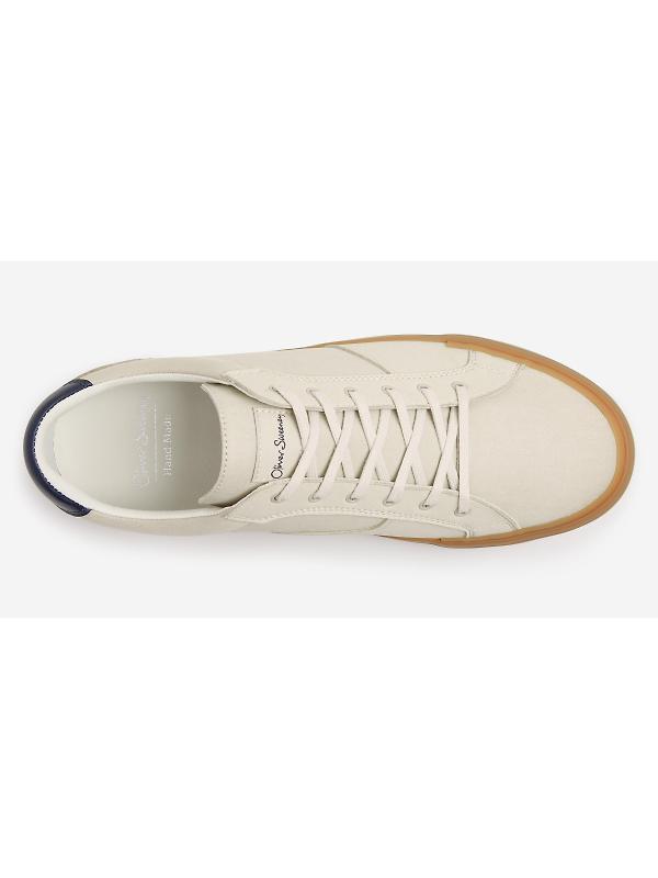 Oliver Sweeney Men's Eyke Canvas Retro Trainers - Off White Image 4