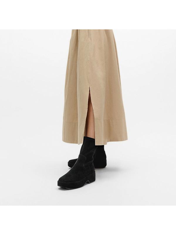 FitFlop Women's F-LUMA Stretch Suede Demi-Wedge Mid-Calf Boots - All Black Image 2