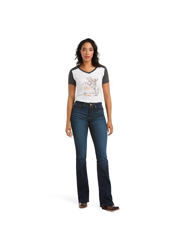 Ariat Women's R.E.A.L. High Rise Ballary Boot Cut Jeans - Pennsylvania Image 3