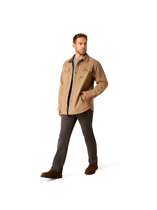 Ariat Men's Rebar Canvas Shirt Jacket - Khaki Image 3