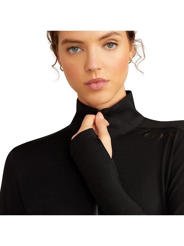 Ariat Women's Cheviot 1/4 Zip Baselayer - Black Image 3