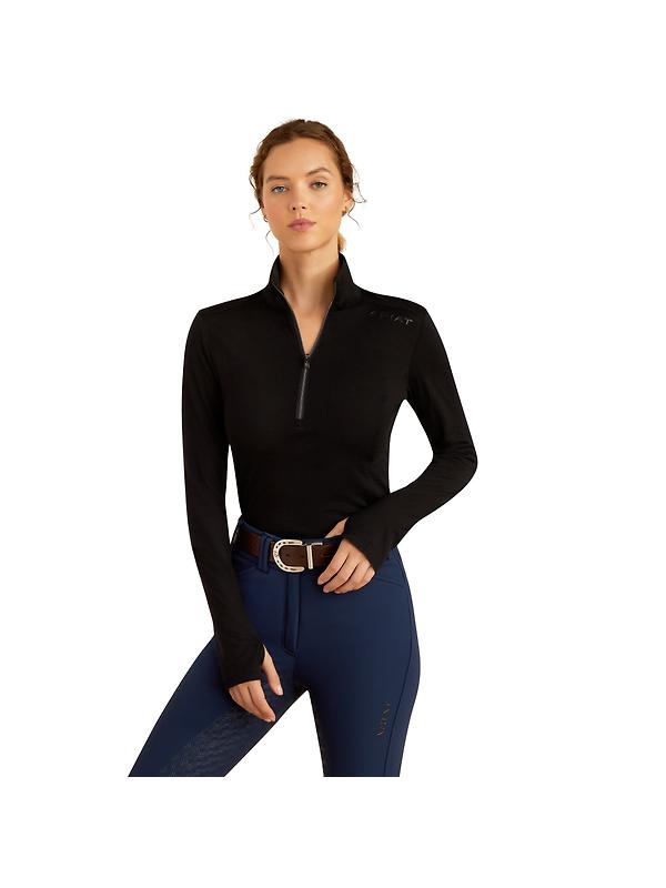 Ariat Women's Cheviot 1/4 Zip Baselayer - Black Image 1