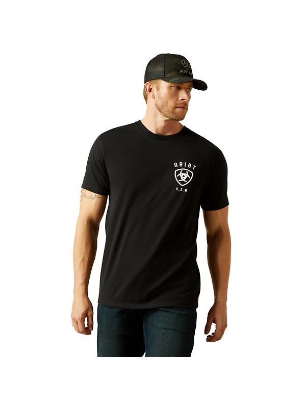 Ariat Men's Ariat Faded Bull T-Shirt - Black Image 2