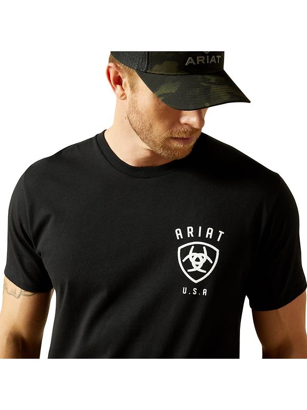 Ariat Men's Ariat Faded Bull T-Shirt - Black Image 3