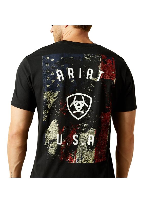 Ariat Men's Ariat Faded Bull T-Shirt - Black Image 4
