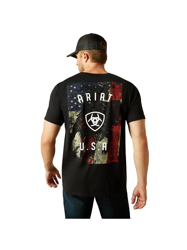 Ariat Men's Ariat Faded Bull T-Shirt - Black Image 1