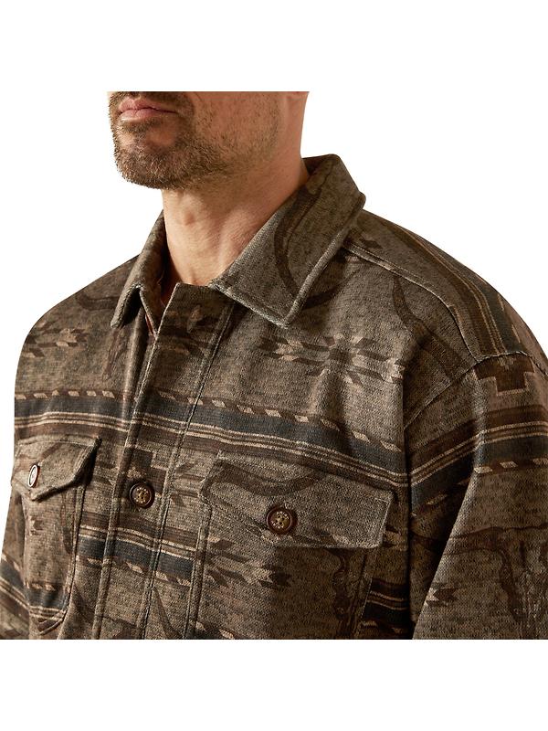 Ariat Men's Caldwell Printed Shirt Jacket - Beige Image 3