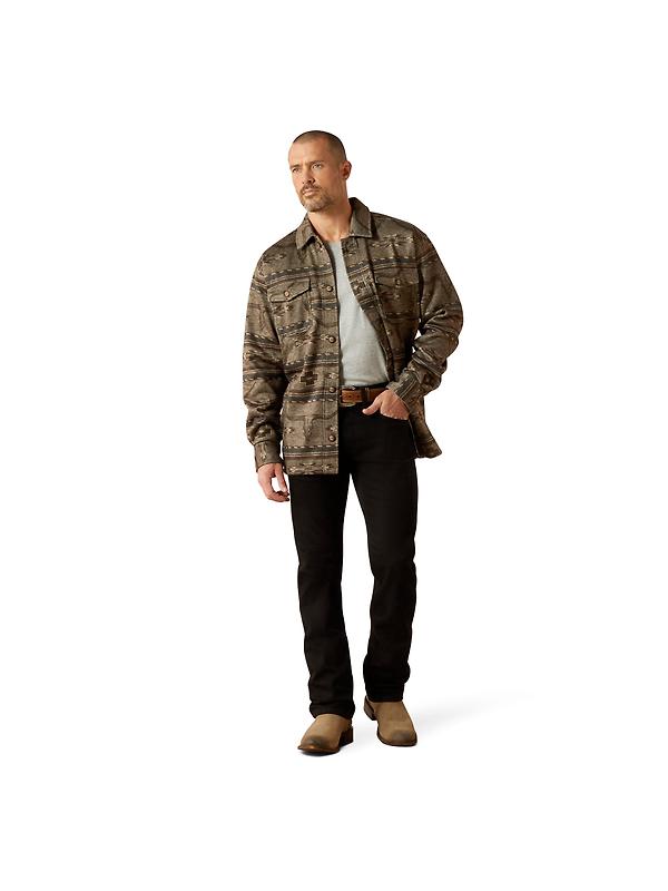 Ariat Men's Caldwell Printed Shirt Jacket - Beige Image 5