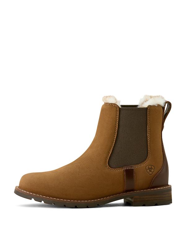 Ariat Women's Wexford Sherpa Waterproof Chelsea Boots - Amber Brown Image 5