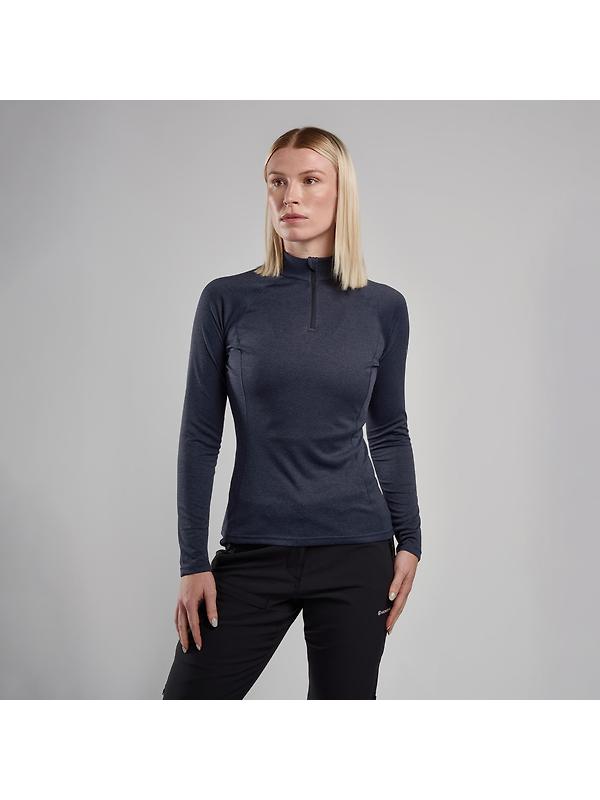 Montane Women's Dart Zip Neck Long Sleeved Baselayer - Eclipse Blue Image 2
