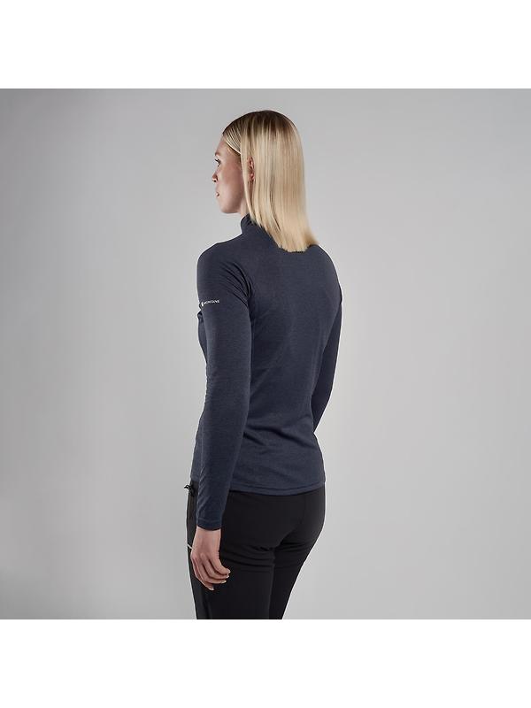 Montane Women's Dart Zip Neck Long Sleeved Baselayer - Eclipse Blue Image 3
