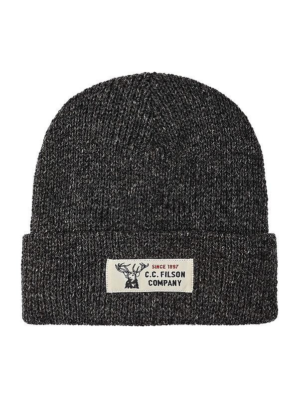 Filson Lined Ragg Wool Beanie Hat - Charcoal Black Image 1