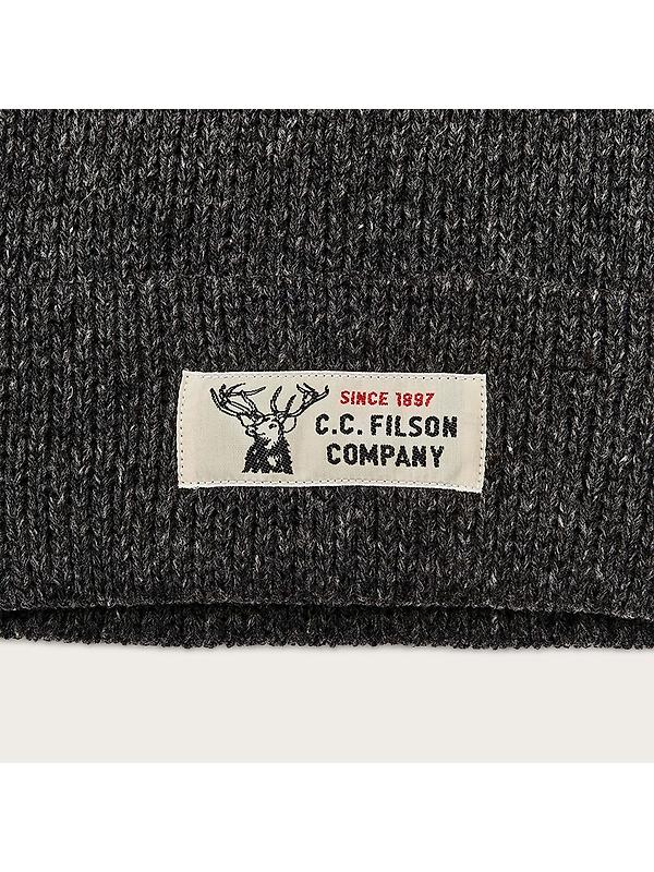 Filson Lined Ragg Wool Beanie Hat - Charcoal Black Image 2
