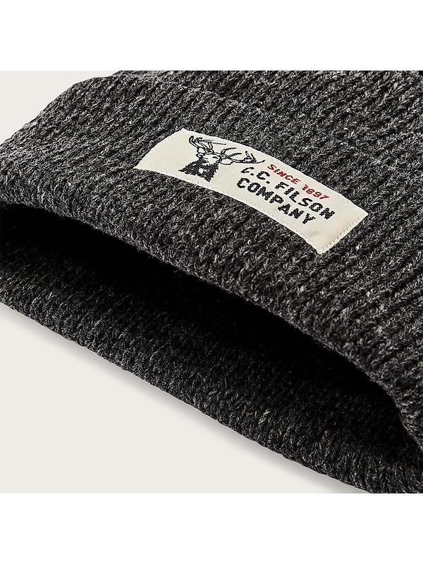 Filson Lined Ragg Wool Beanie Hat - Charcoal Black Image 3