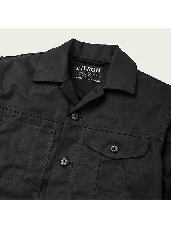 Filson Men's Tin Cloth Short Lined Cruiser Jacket - Black Image 3