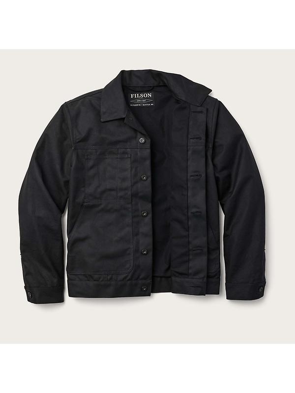 Filson Men's Tin Cloth Short Lined Cruiser Jacket - Black Image 5