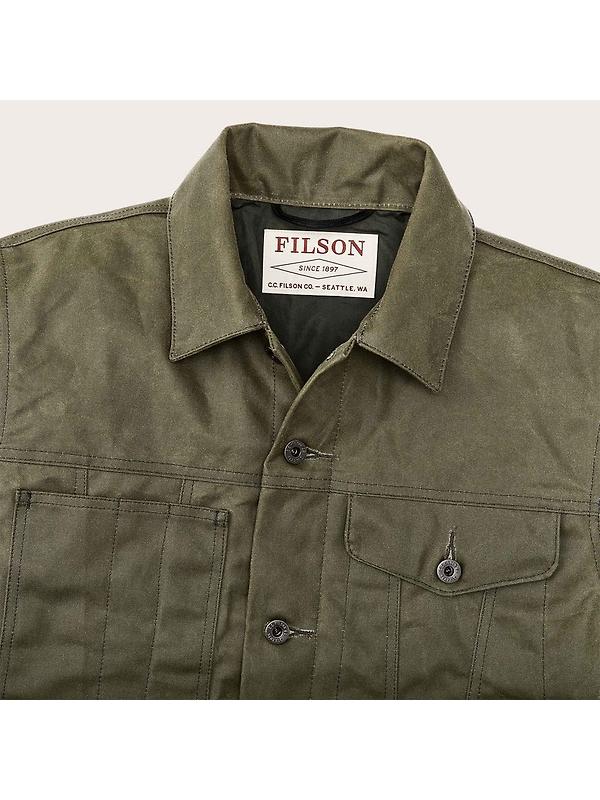 Filson Tin Cloth Short Lined Cruiser Jacket - Military Green Image 4