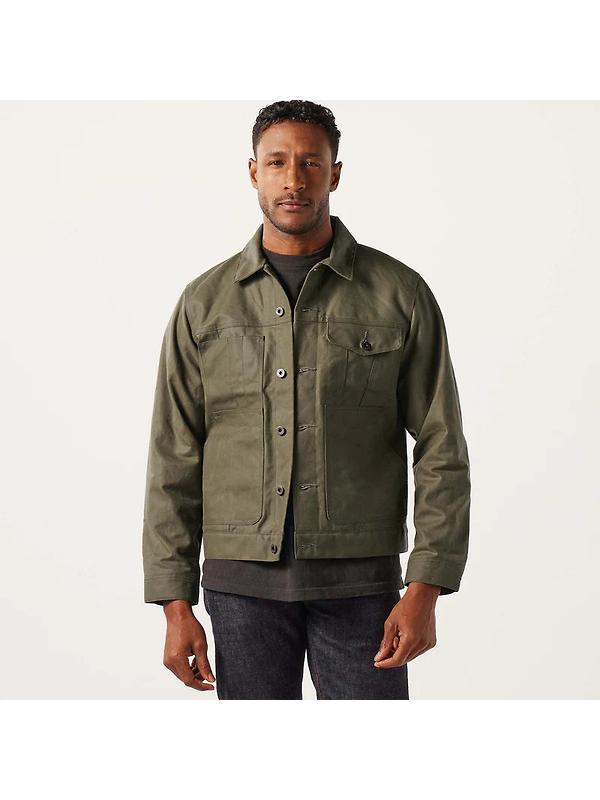 Filson Tin Cloth Short Lined Cruiser Jacket - Military Green Image 7