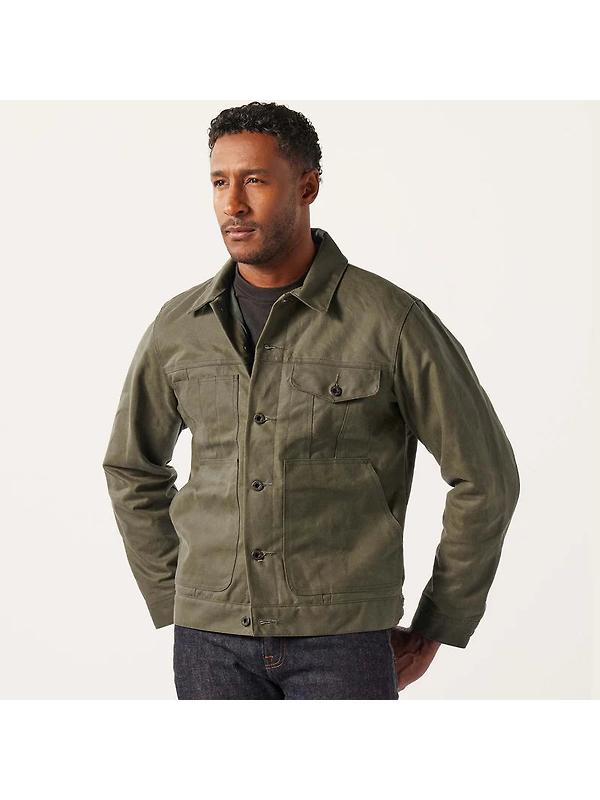 Filson Tin Cloth Short Lined Cruiser Jacket - Military Green Image 8