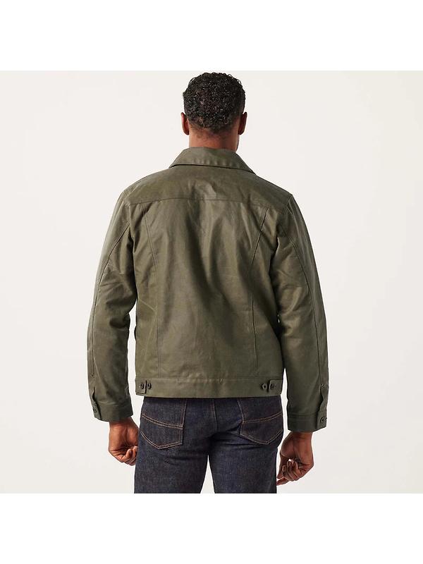 Filson Tin Cloth Short Lined Cruiser Jacket - Military Green Image 9