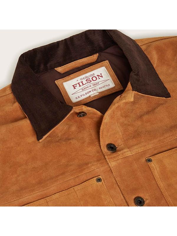Filson Men's Suede Short Cruiser Roughout Suede Jacket - Saddle Brown Image 2