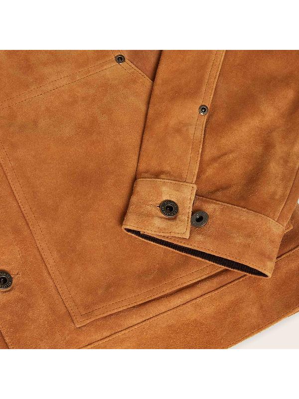 Filson Men's Suede Short Cruiser Roughout Suede Jacket - Saddle Brown Image 3