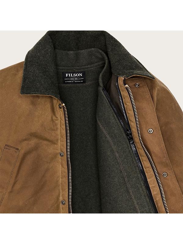 Filson Men's Lined Tin Cloth Field Jacket - Dark Tan Image 10