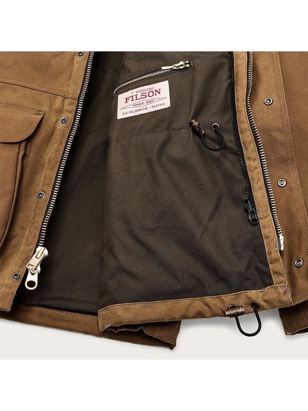 Filson Men's Lined Tin Cloth Field Jacket - Dark Tan Image 11