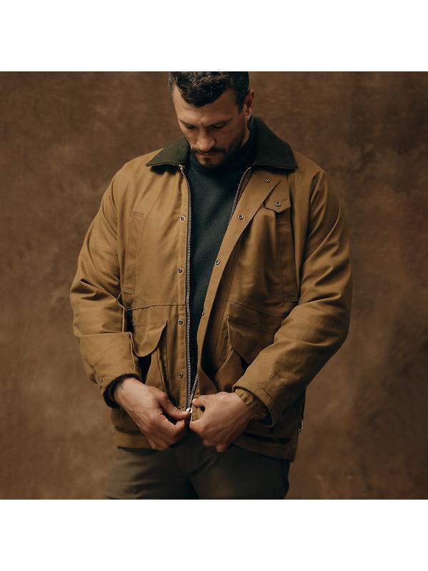Filson Men's Lined Tin Cloth Field Jacket - Dark Tan Image 3