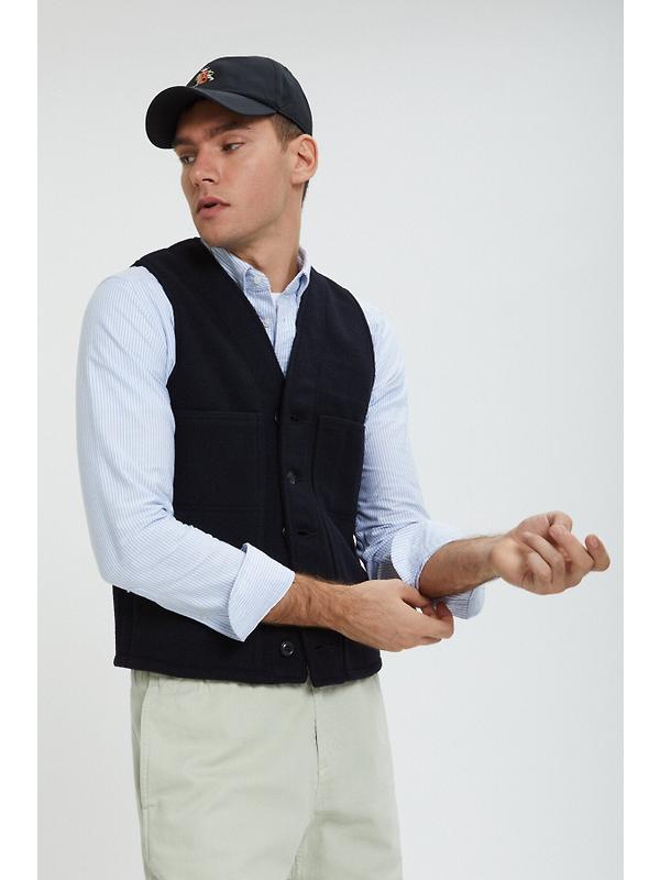 Filson Men's Mackinaw Wool Vest - Dark Navy Image 7