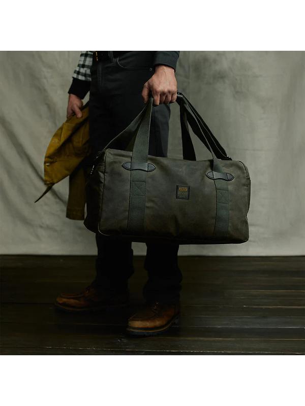 Filson Tin Cloth Medium Duffle Bag - Otter Green Image 7
