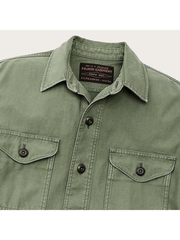 Filson Cotton Field Jac-Shirt - Washed Fatigue Green Image 3