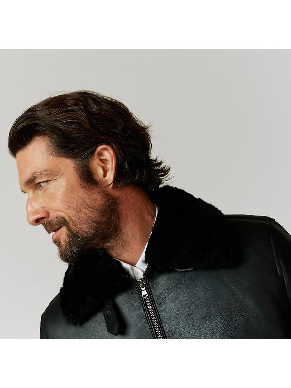 Oliver Sweeney Men's Follakilla Double Faced Shearling Jacket - Black Image 4