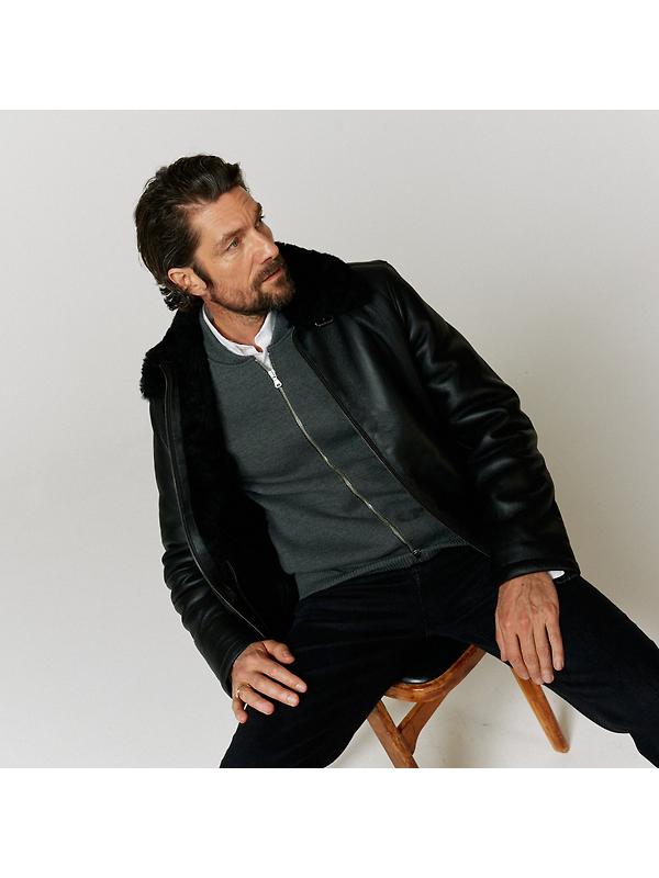 Oliver Sweeney Men's Follakilla Double Faced Shearling Jacket - Black Image 3