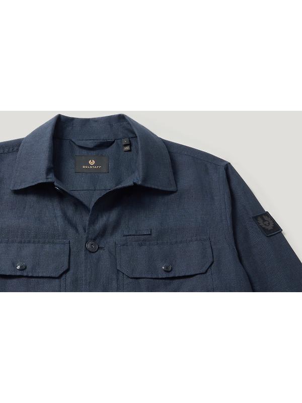 Belstaff Men's Tumbled Melange Linen Forge Jacket - Dark Ink Image 2