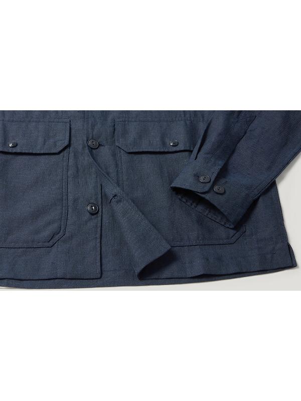 Belstaff Men's Tumbled Melange Linen Forge Jacket - Dark Ink Image 3