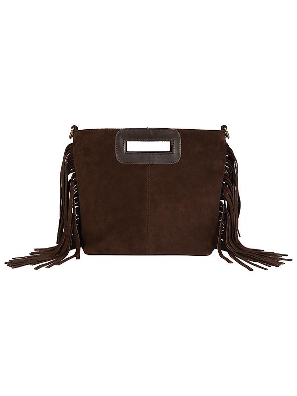 Penelope Chilvers Women's Fringe Handy Suede Bag - Ebony Product Image