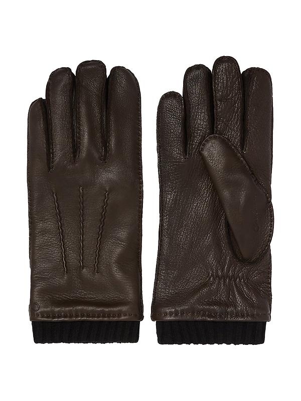 Oliver Sweeney Men's Faversham Deer Leather Gloves - Dark Brown Image 1