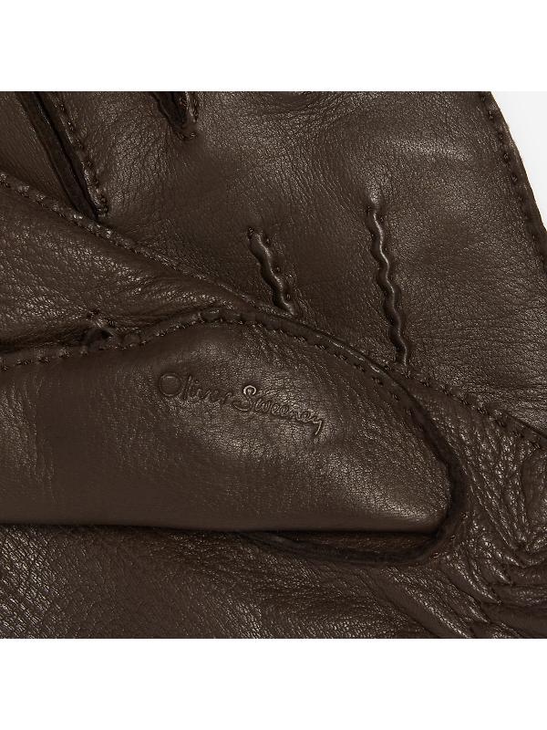 Oliver Sweeney Men's Faversham Deer Leather Gloves - Dark Brown Image 2