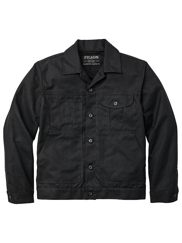 Filson Men's Tin Cloth Short Lined Cruiser Jacket - Black Image 1