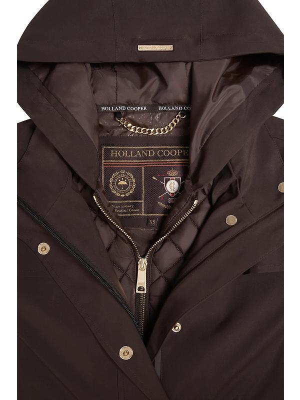 Holland Cooper Women's Folgate Rain Coat - Chocolate Image 6