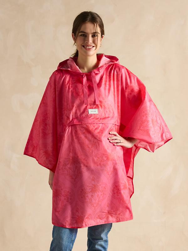 Joules Women's Elstow Packable Poncho - Pink Image 2