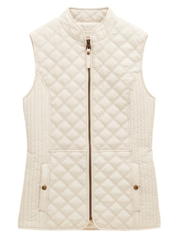 Product image of Joules Women's Minx Showerproof Diamond Quilted Gilet - Cream