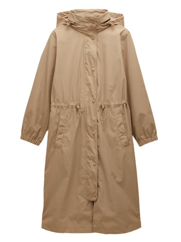 Joules Women's Hensley Waterproof Longline Coat - Tan Brown Product Image