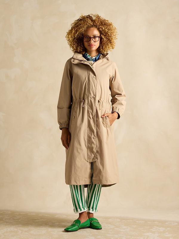 Joules Women's Hensley Waterproof Longline Coat - Tan Brown Image 2
