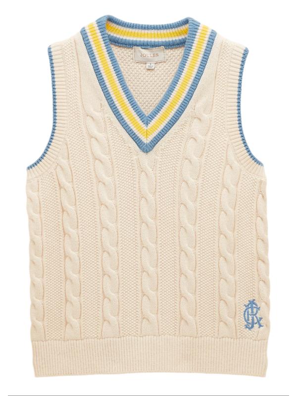 Product image of Joules Women's Deuce Cable Knitted Vest - Cream