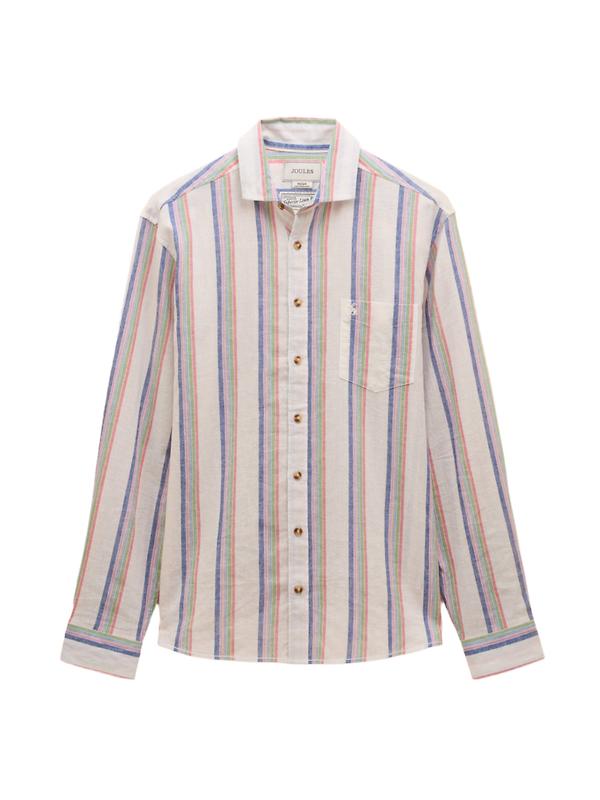 Product image of Joules Men's Long Sleeve Linen Shirt - Multi Stripe