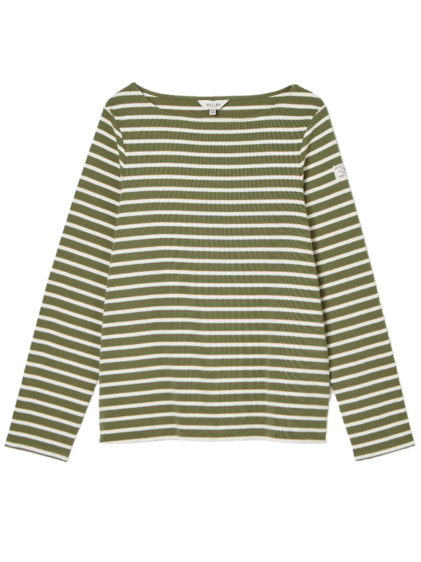 Product image of Joules Women's New Harbour Boat Neck Breton Top - Green Stripe