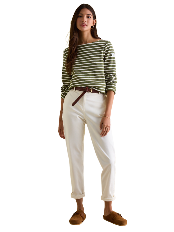 Joules Women's Harbour Long Sleeve Top - Green Stripe Image 2